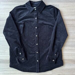 D&CO Black Corduroy Button Down Jacket Overshirt Size XS